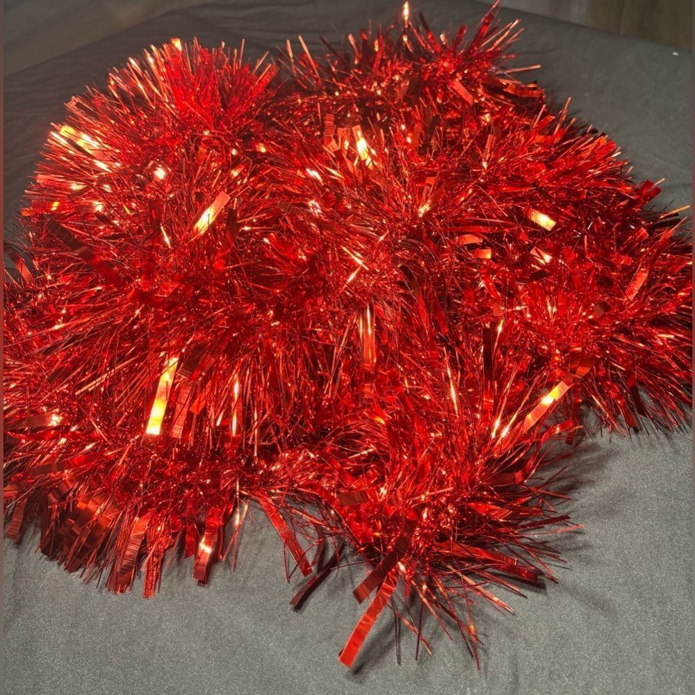 🎄❤️🎄 12’ Red Christmas Garland Tinsel EPC One Piece